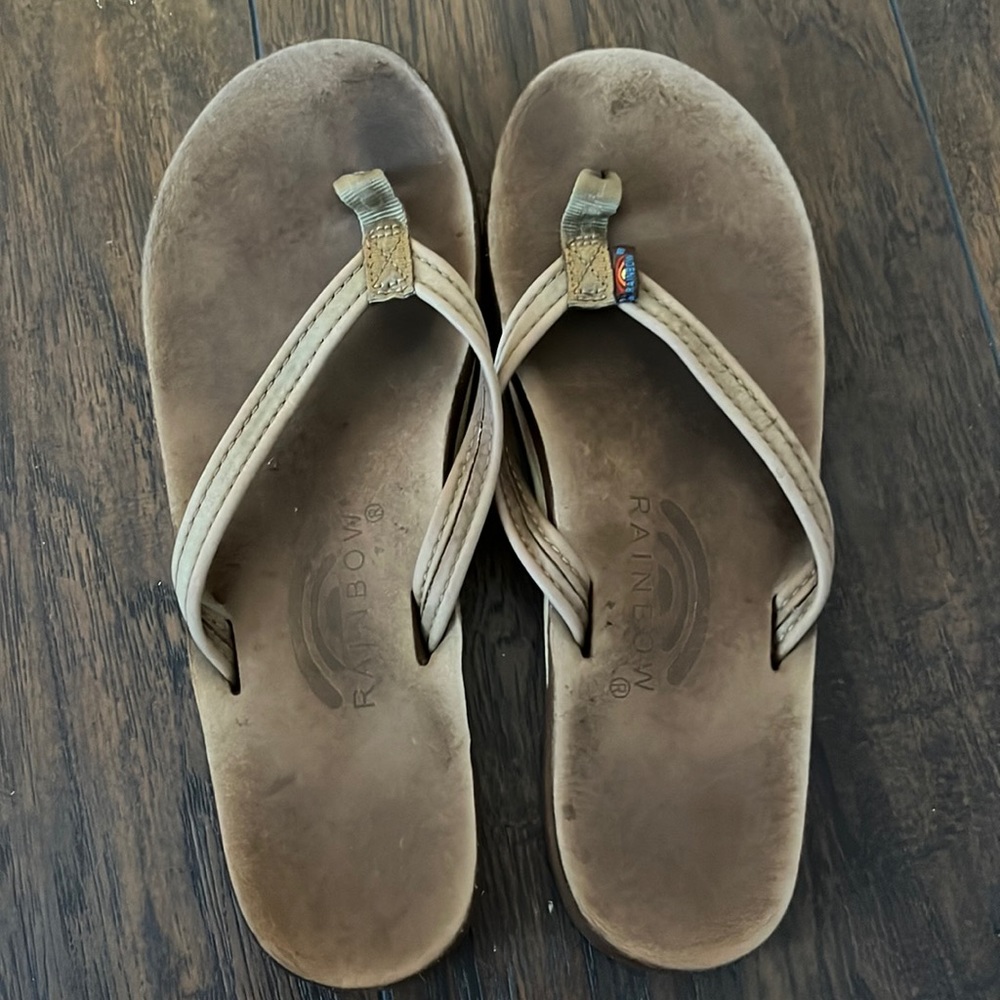 rainbow flip flops